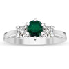 Emerald Diamond Three Stone Ring